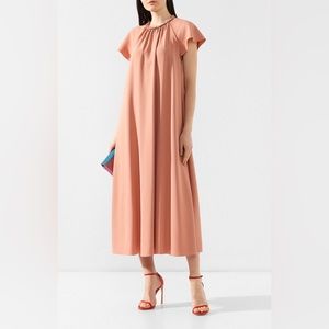 NWT $895 RED VALENTINO Ruffled Midi Dress In Pink